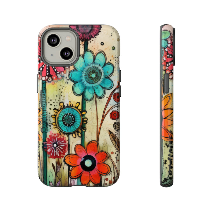 Bold Grunge Wildflowers Phone Case