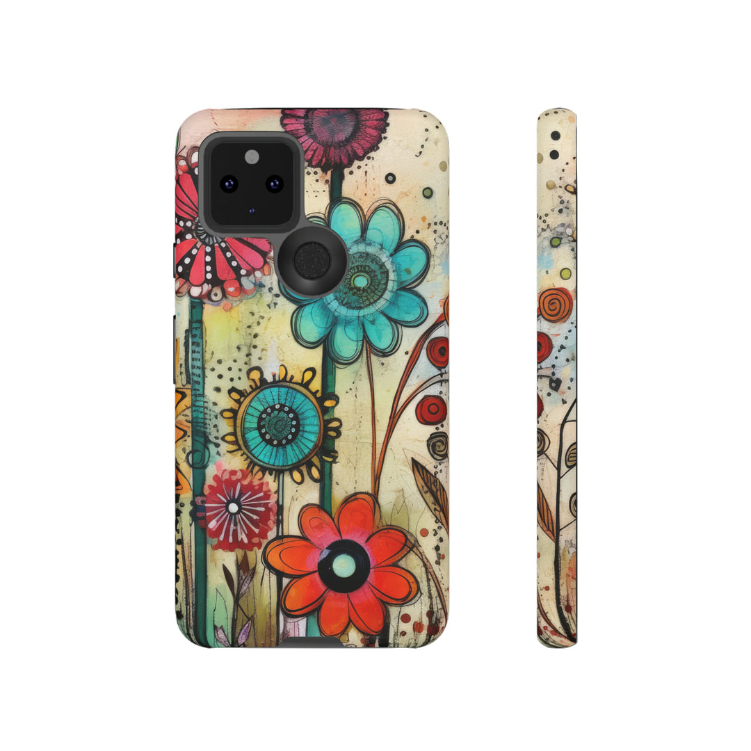 Bold Grunge Wildflowers Phone Case