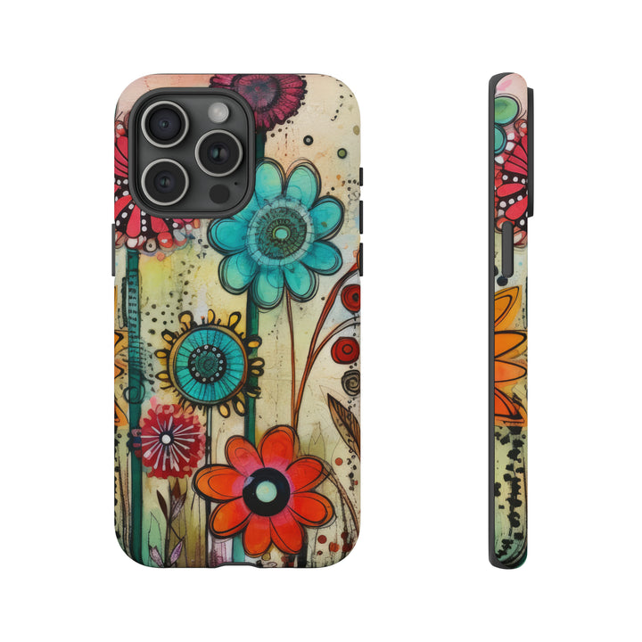 Bold Grunge Wildflowers Phone Case