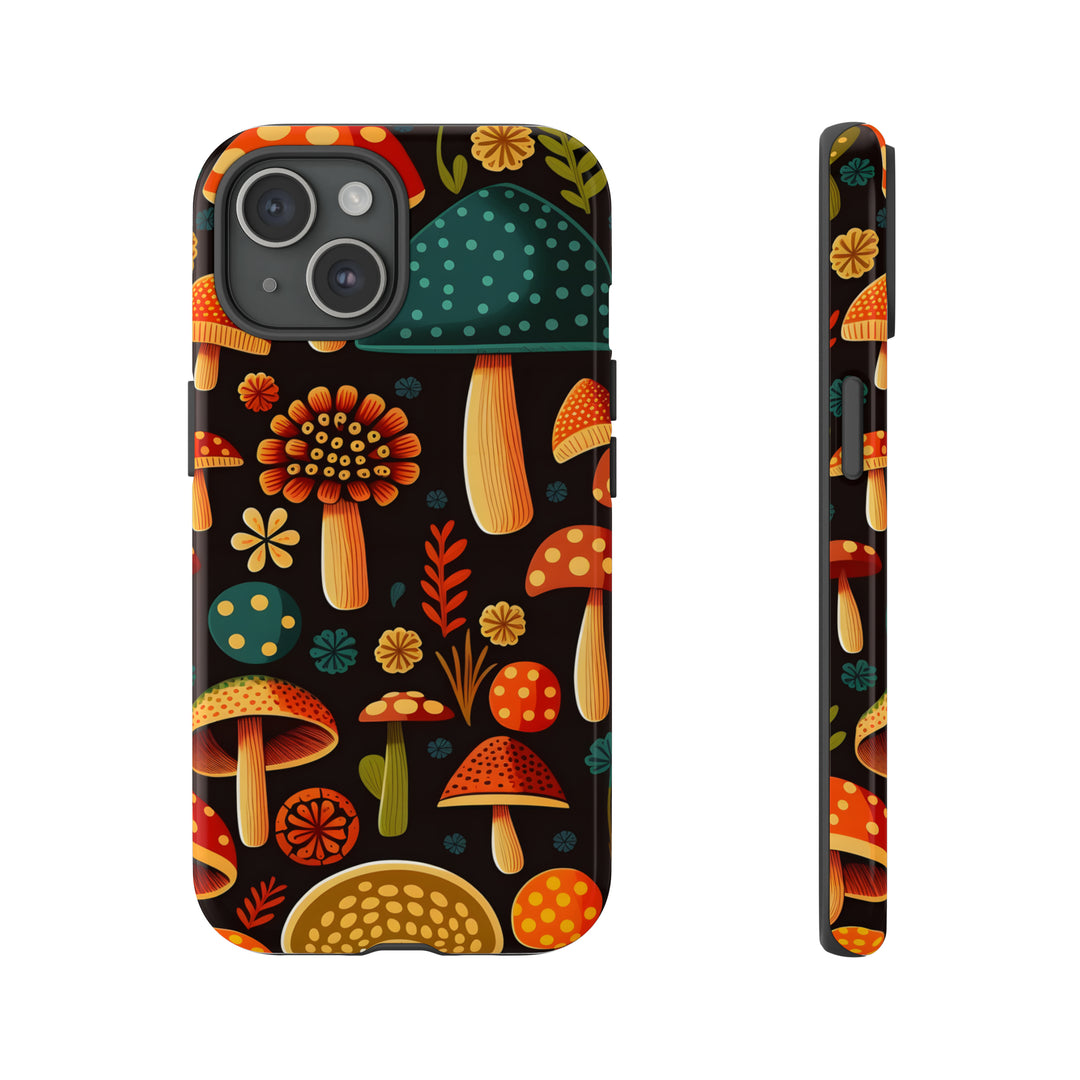 Dark Whimsy Mushroom Field Phone Case