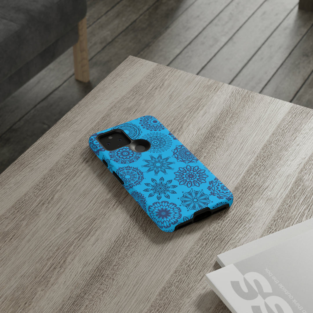 Blue Abstract Patterned Phone Case