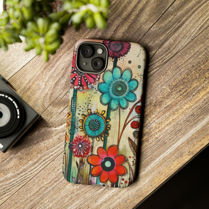 Bold Grunge Wildflowers Phone Case