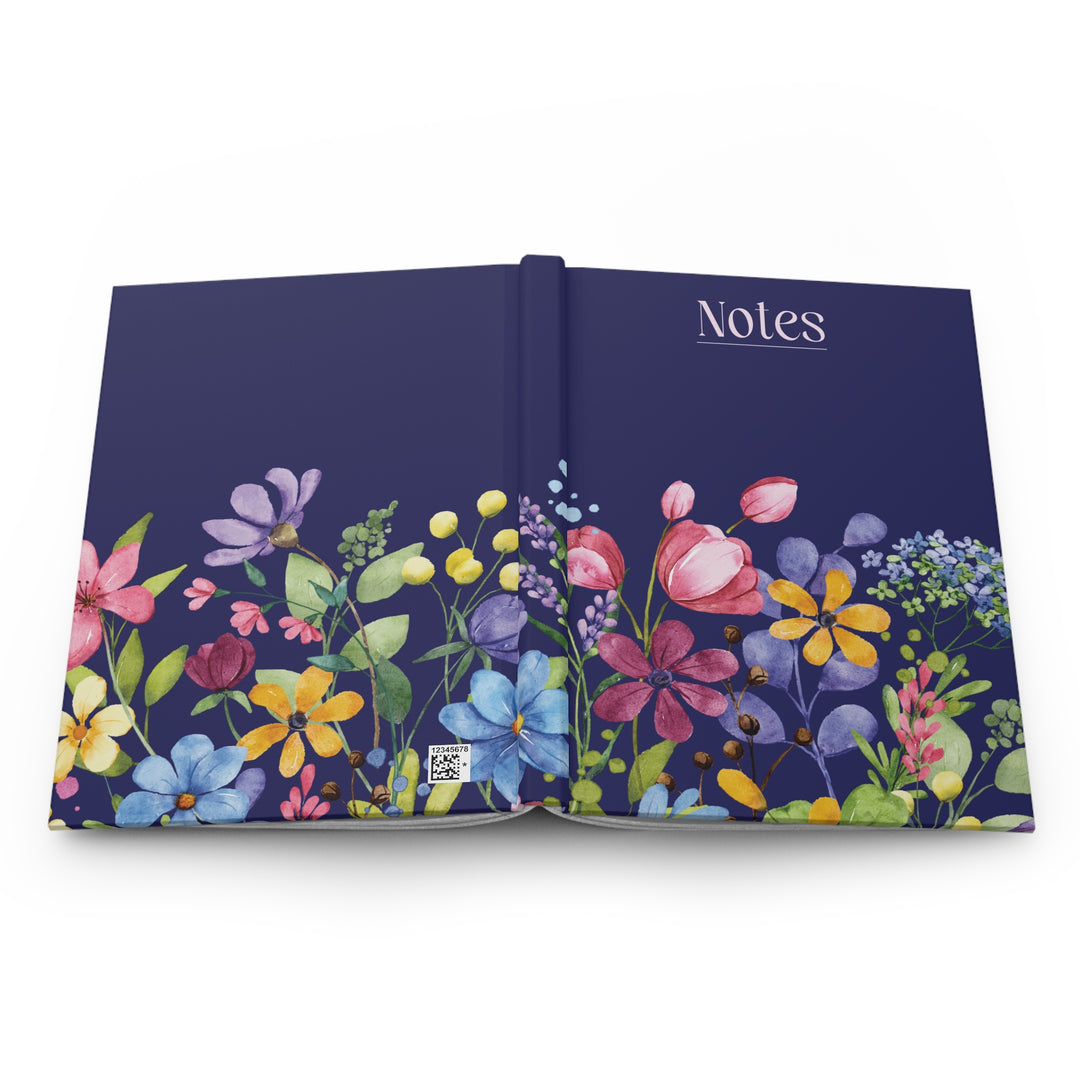 Blue Wildflower Garden Notes Hardcover Journal