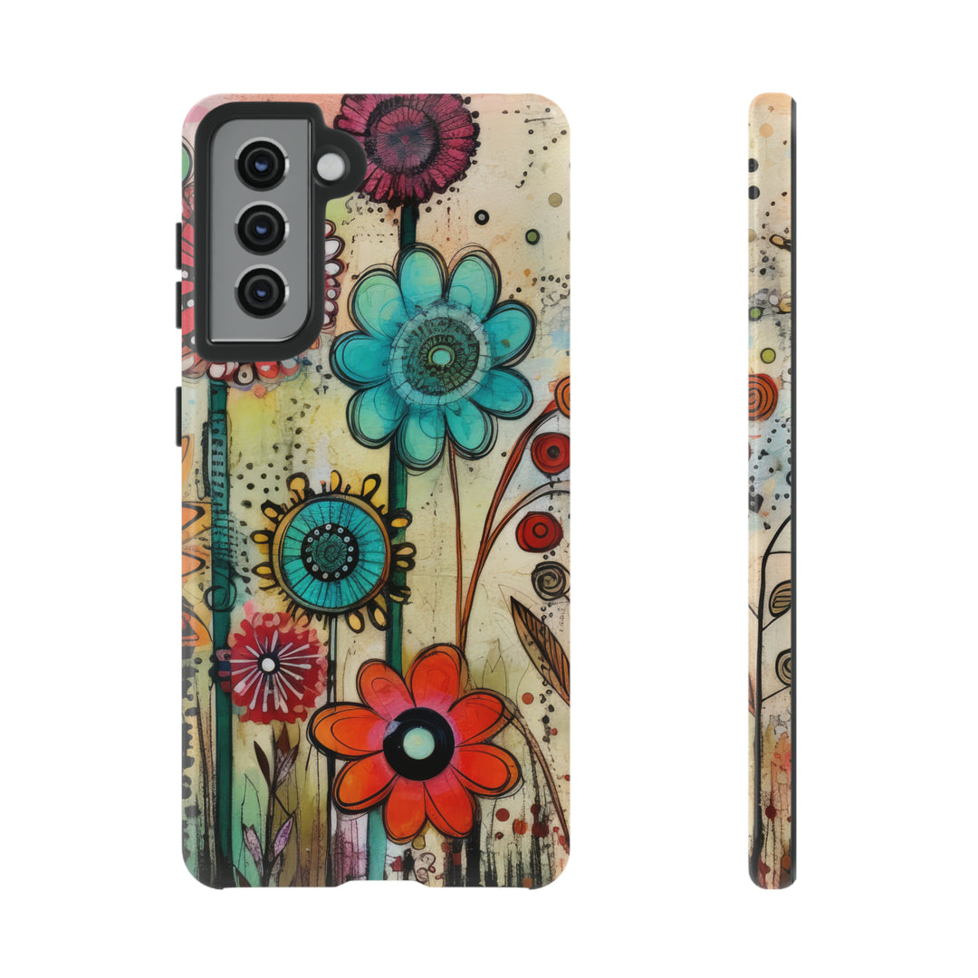 Bold Grunge Wildflowers Phone Case