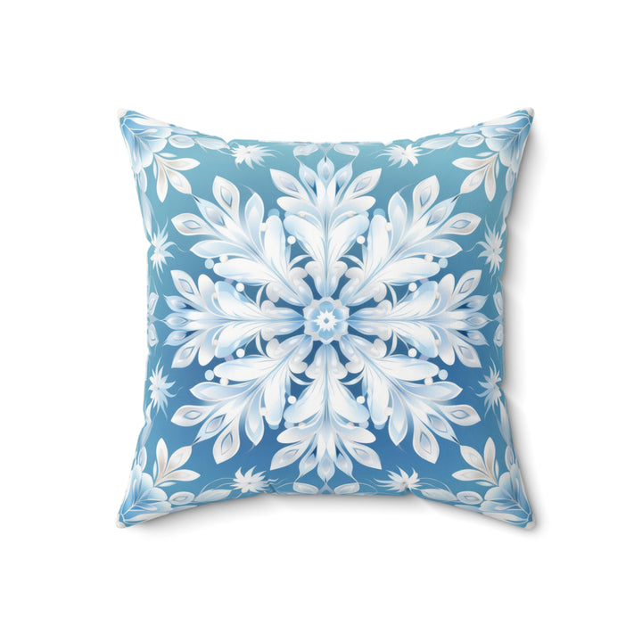 Snow Petals Decorative Winter Throw Pillow