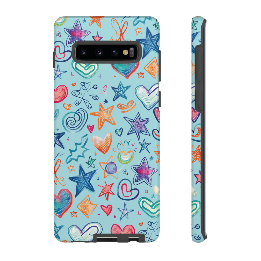 Hearts & Stars Love Doodle | Phone Case, iPhone/Galaxy/Pixel