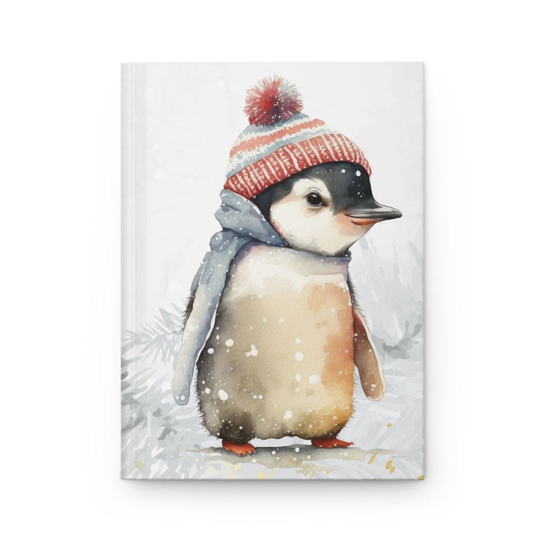 Cute Winter Penguin Hardcover Journal