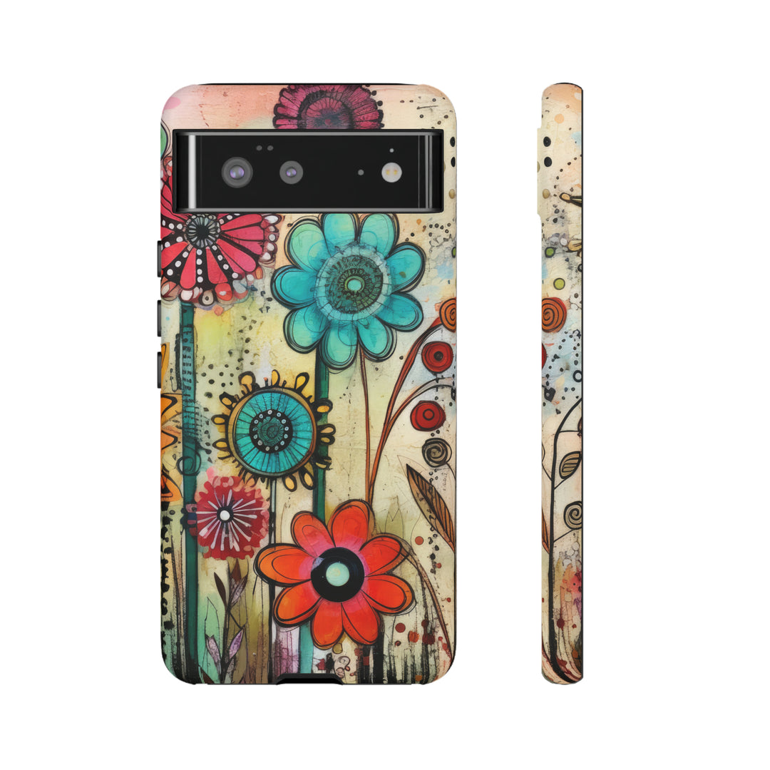 Bold Grunge Wildflowers Phone Case