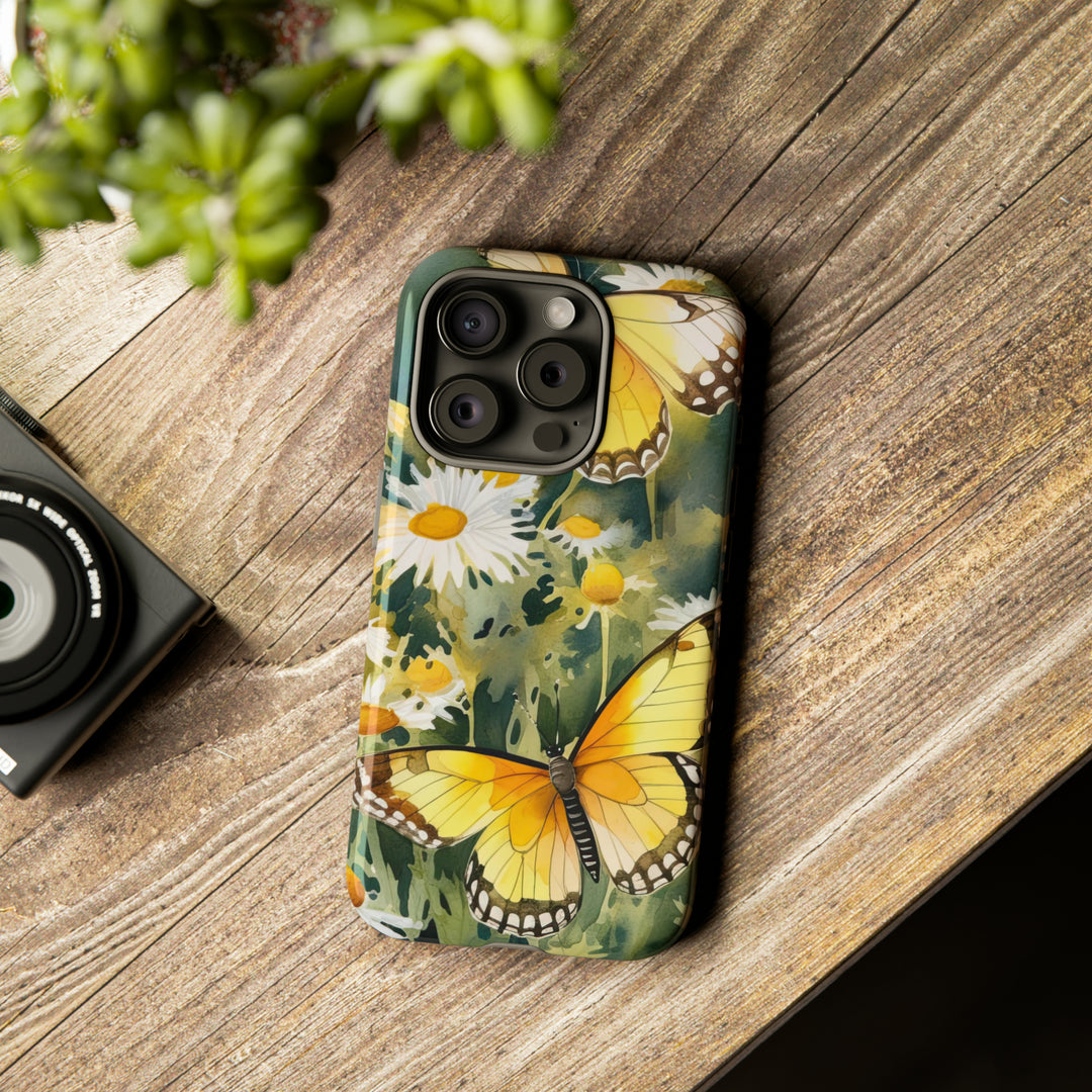 Yellow Butterflies Floral Phone Case