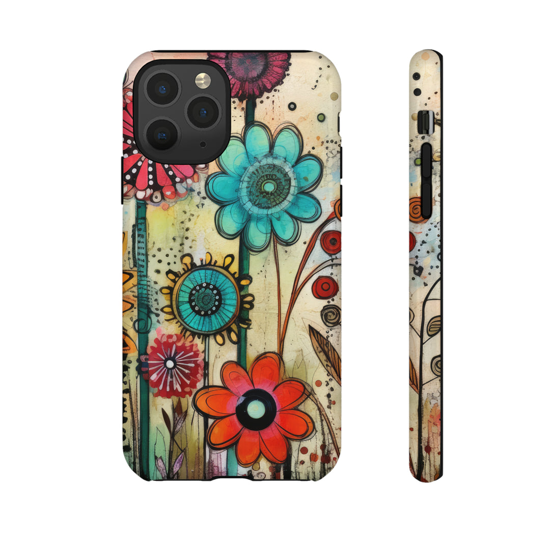 Bold Grunge Wildflowers Phone Case