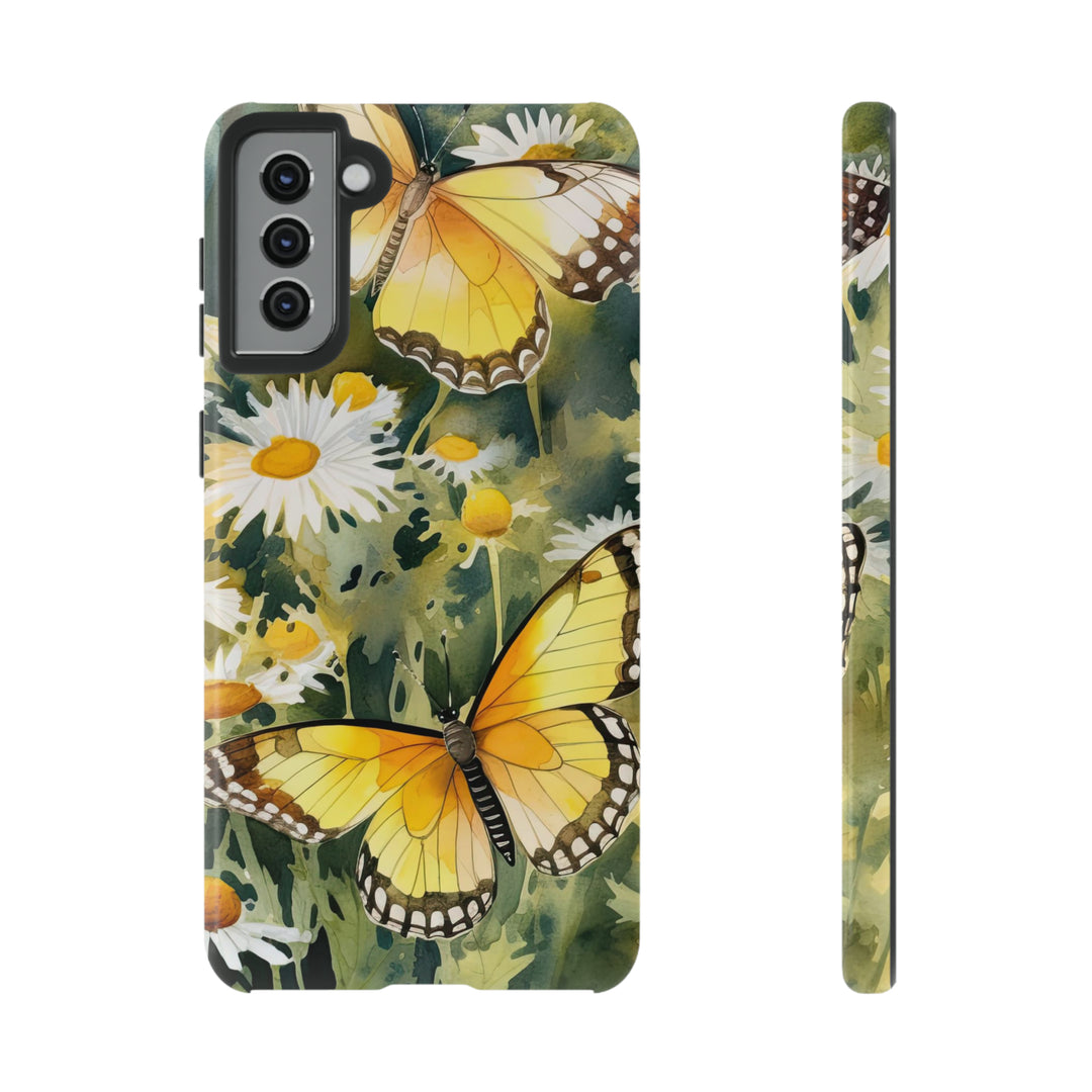 Yellow Butterflies Floral Phone Case