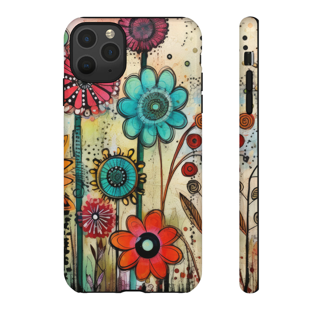 Bold Grunge Wildflowers Phone Case