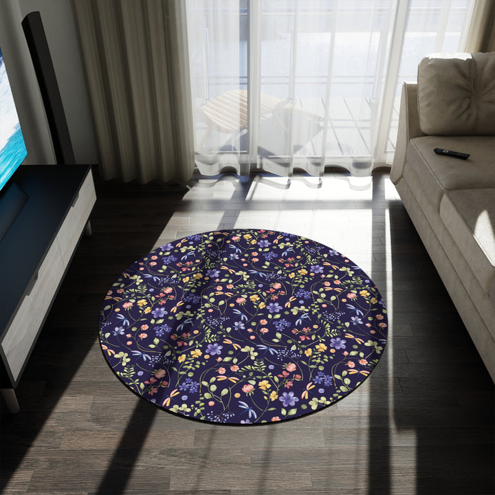 Dragonflies in the Garden Round Area Rug