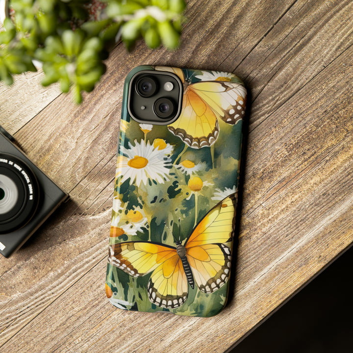 Yellow Butterflies Floral Phone Case