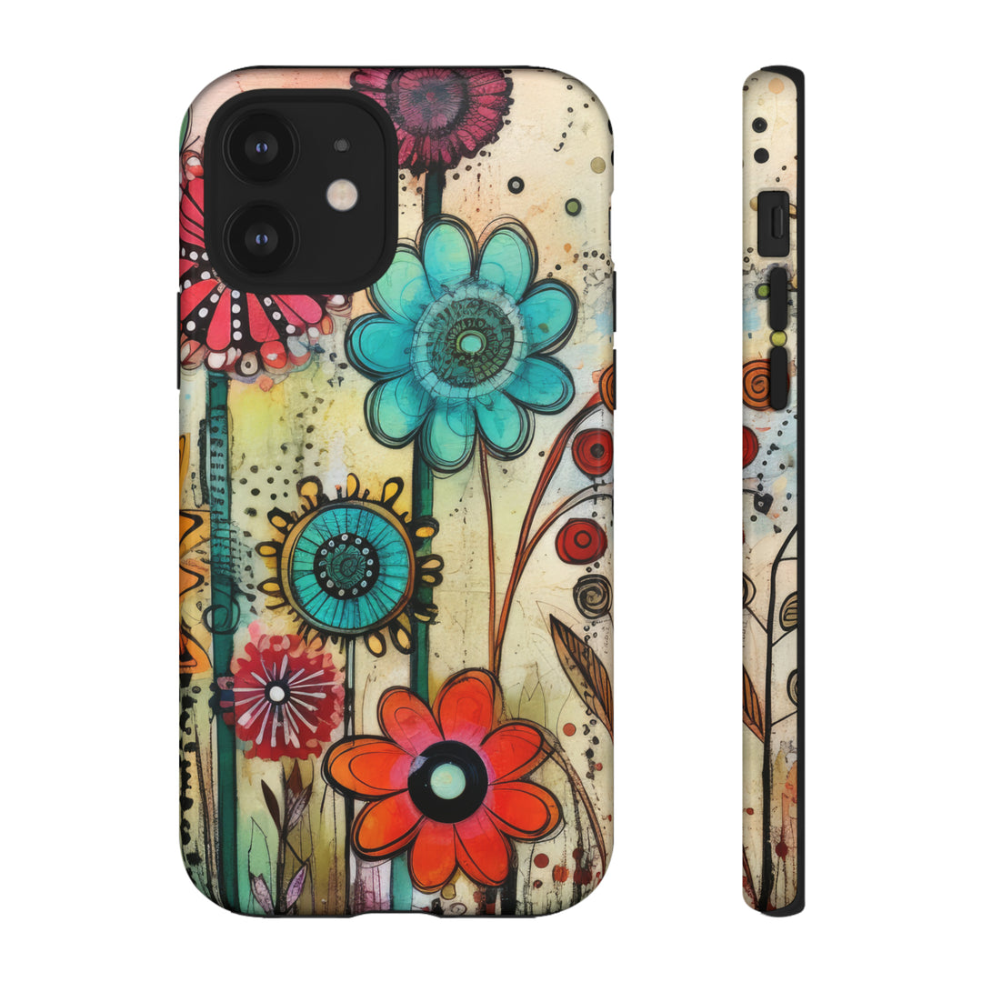 Bold Grunge Wildflowers Phone Case