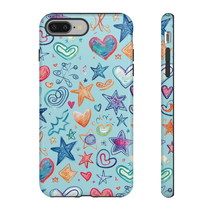 Hearts & Stars Love Doodle | Phone Case, iPhone/Galaxy/Pixel