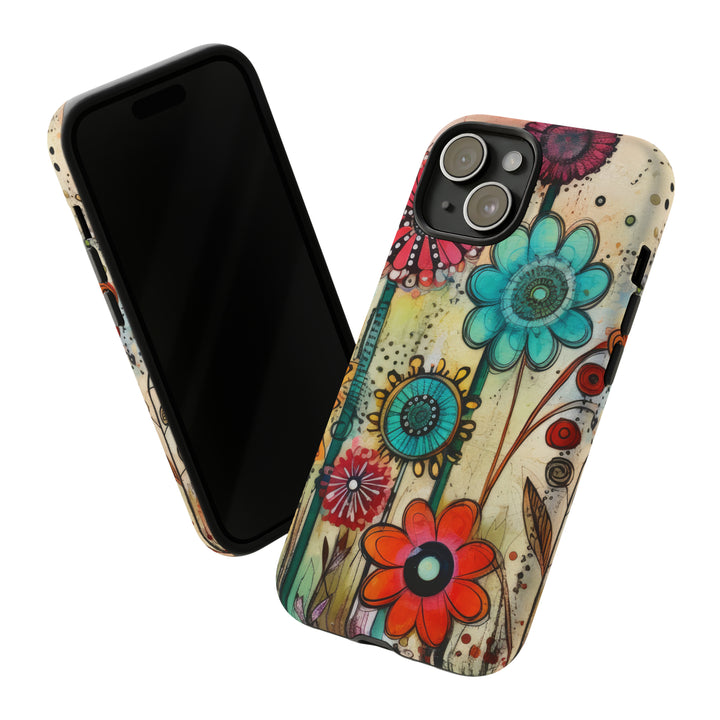 Bold Grunge Wildflowers Phone Case