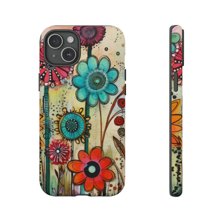 Bold Grunge Wildflowers Phone Case