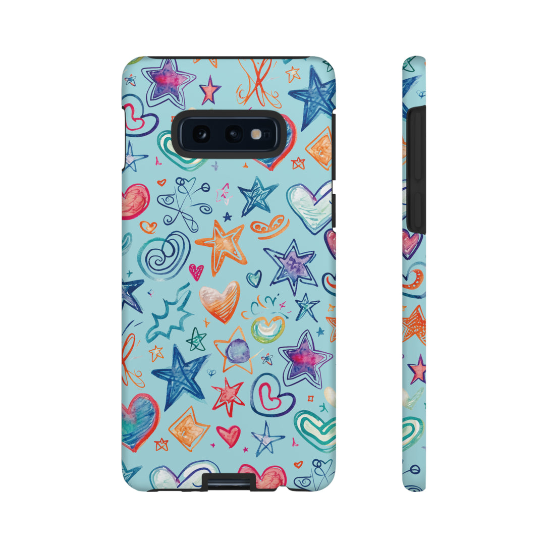 Hearts & Stars Love Doodle | Phone Case, iPhone/Galaxy/Pixel