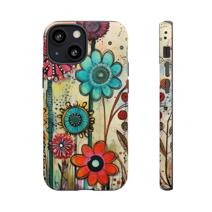 Bold Grunge Wildflowers Phone Case