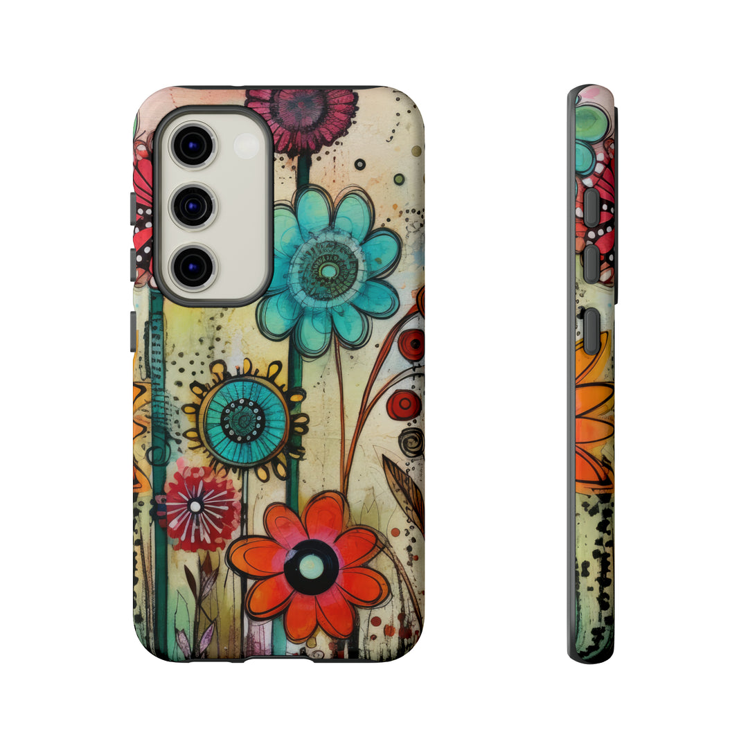 Bold Grunge Wildflowers Phone Case