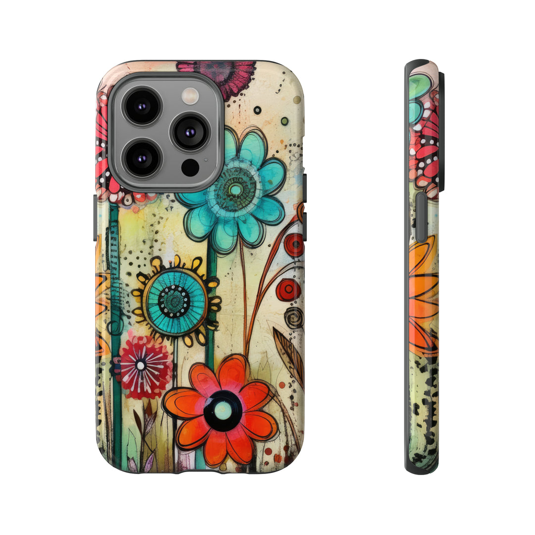 Bold Grunge Wildflowers Phone Case