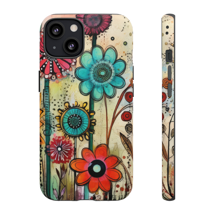 Bold Grunge Wildflowers Phone Case