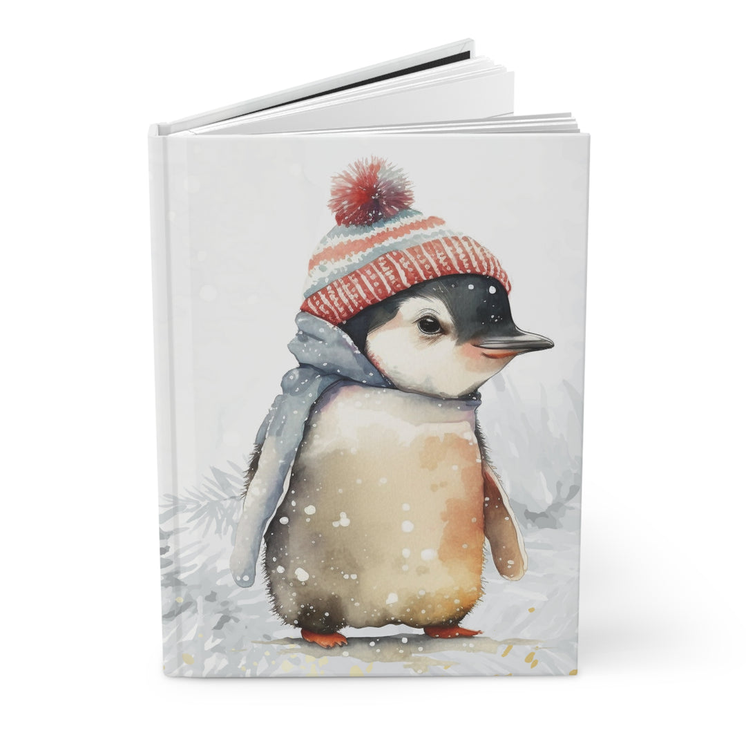 Cute Winter Penguin Hardcover Journal