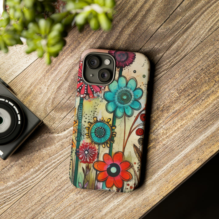 Bold Grunge Wildflowers Phone Case