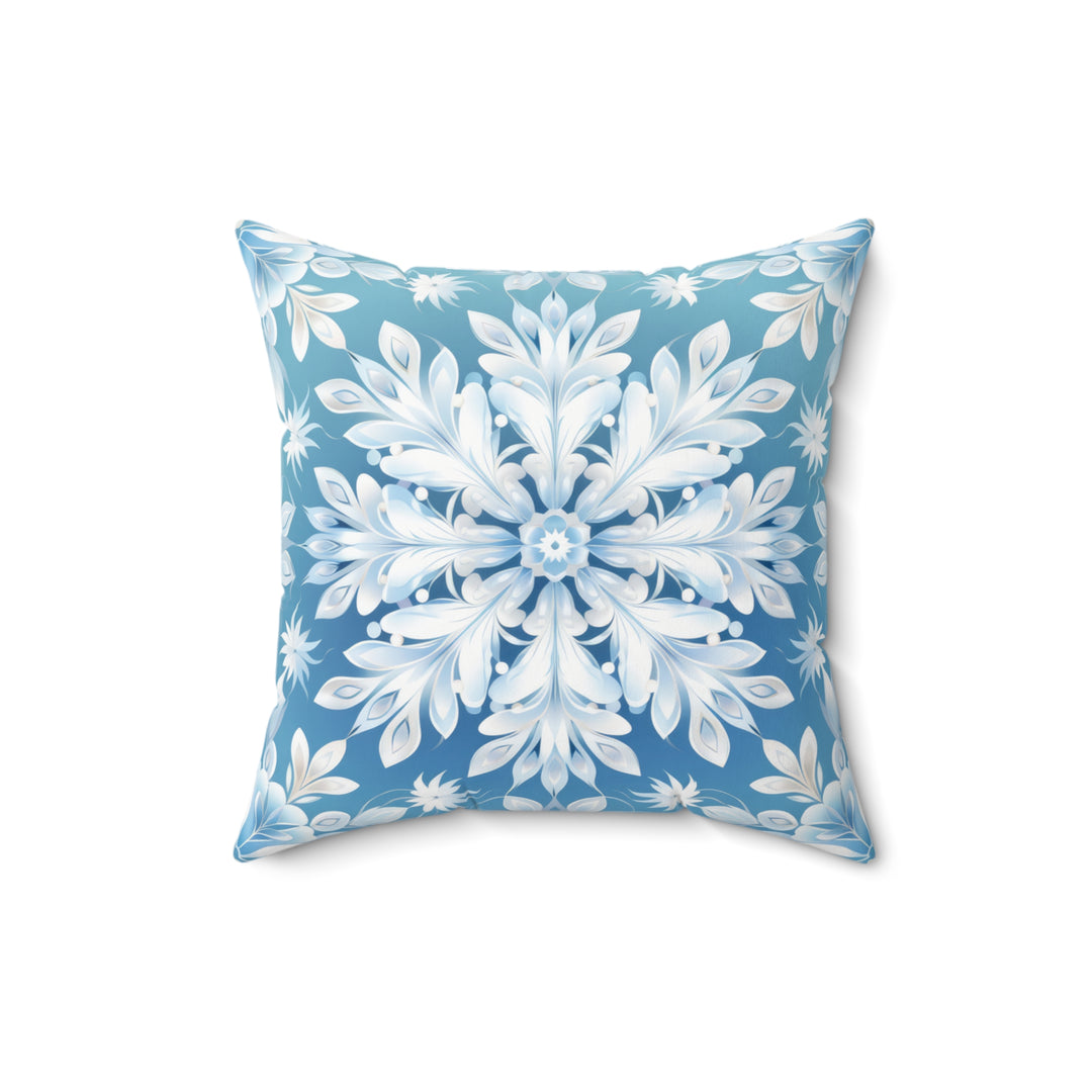 Snow Petals Decorative Winter Throw Pillow