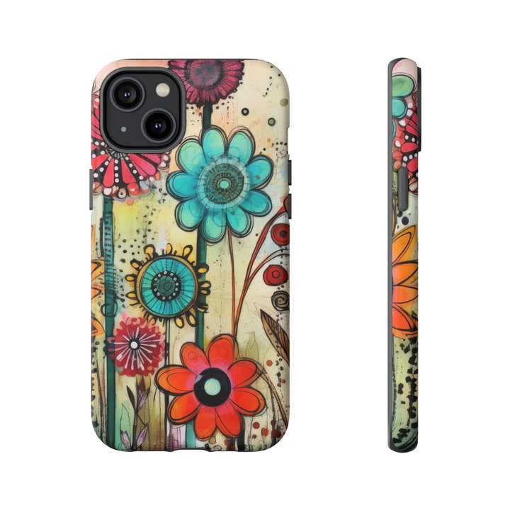 Bold Grunge Wildflowers Phone Case