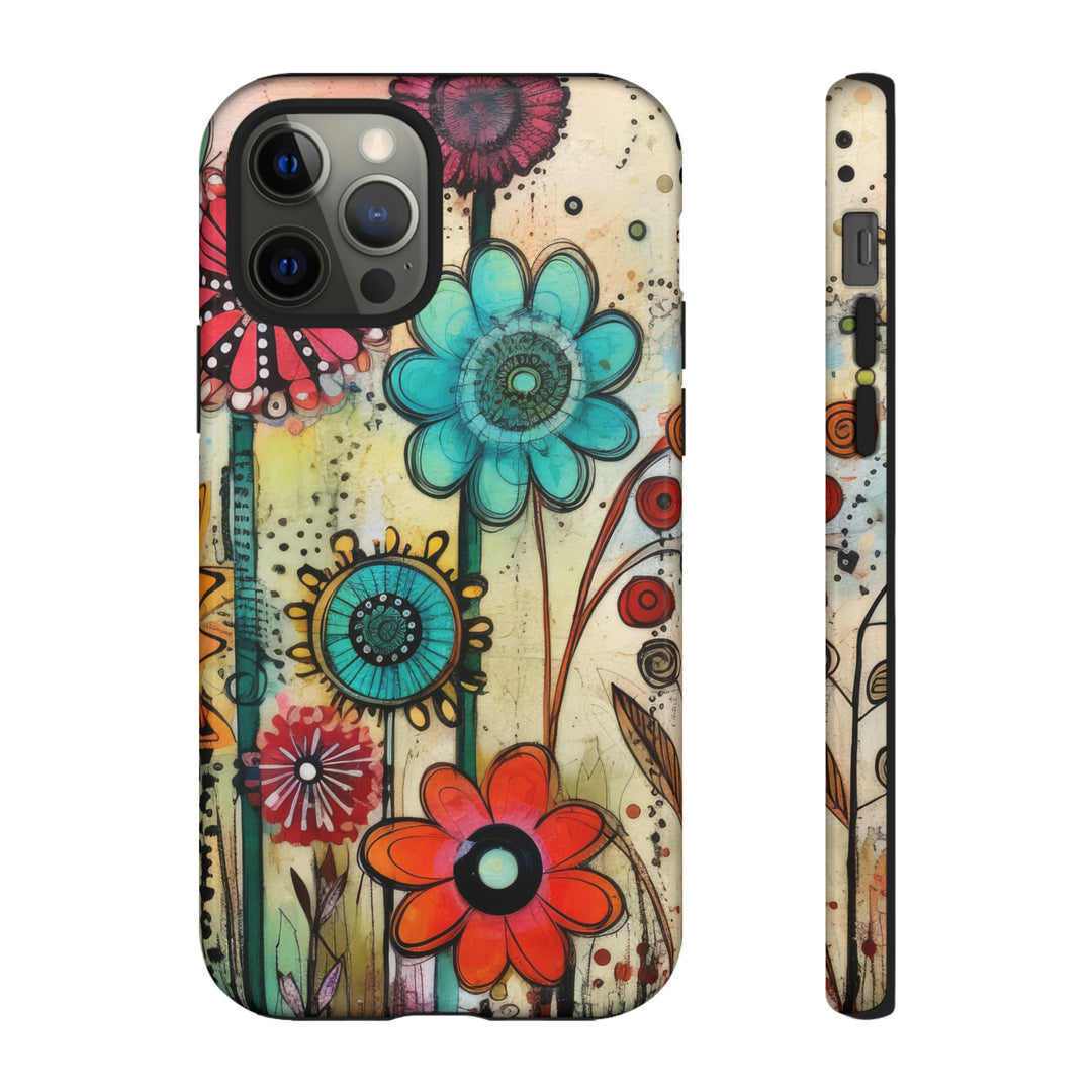 Bold Grunge Wildflowers Phone Case