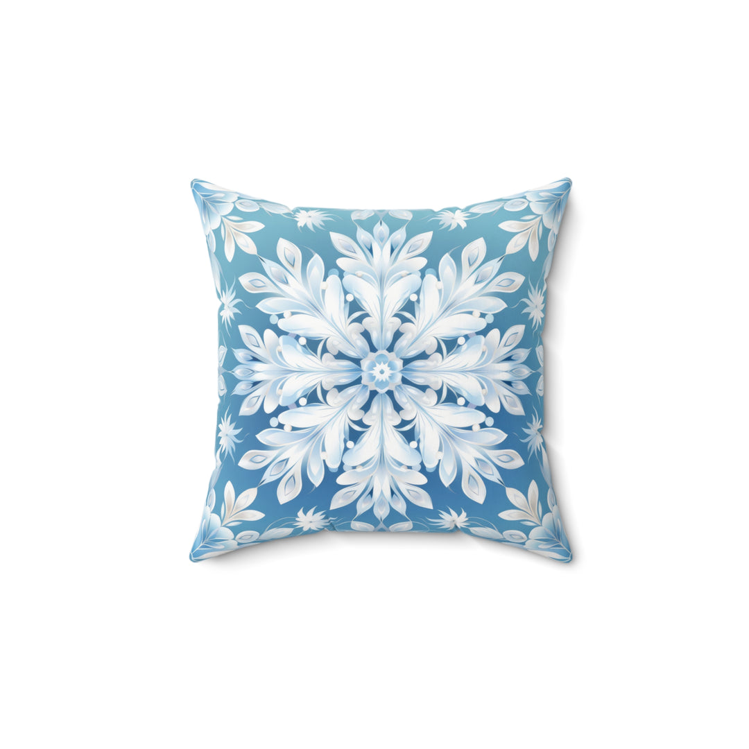 Snow Petals Decorative Winter Throw Pillow