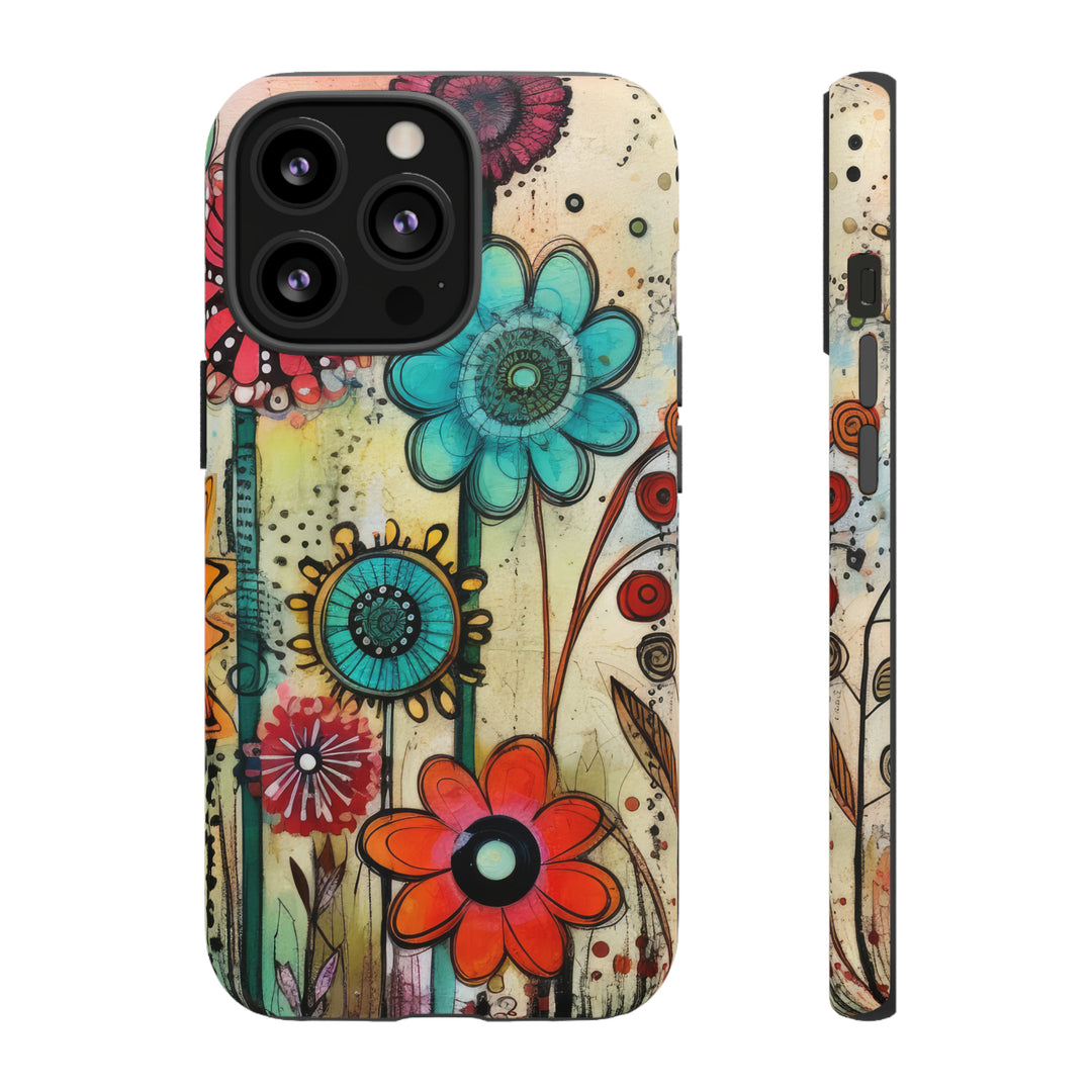 Bold Grunge Wildflowers Phone Case