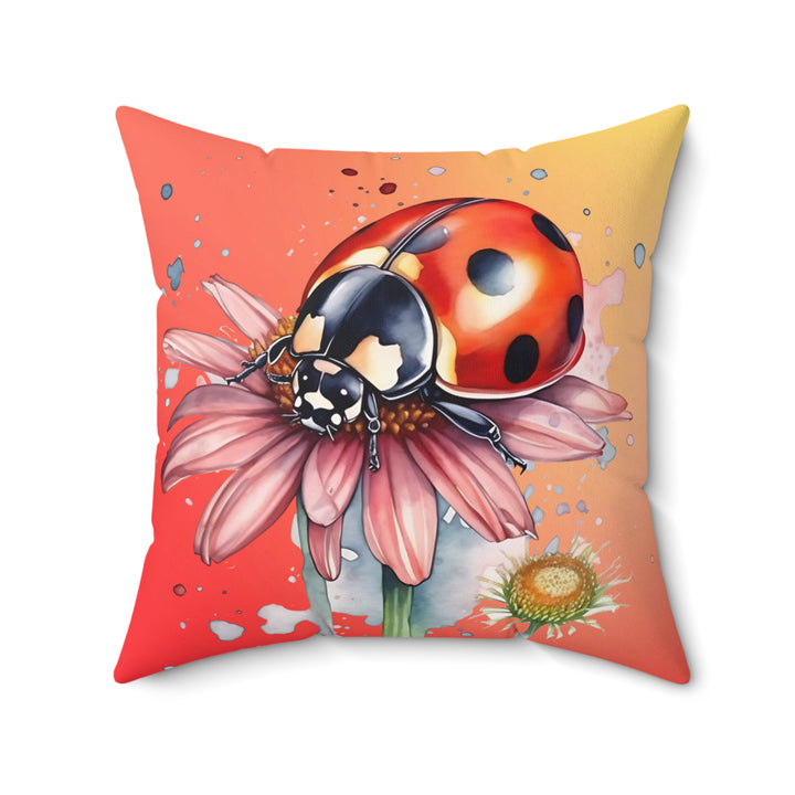 Ladybug Throw Pillow - The Magic and Beauty of Nature