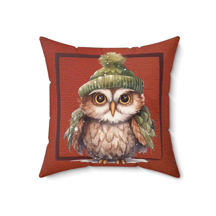 Grumpy Owl Winter Decorative Throw Pillow