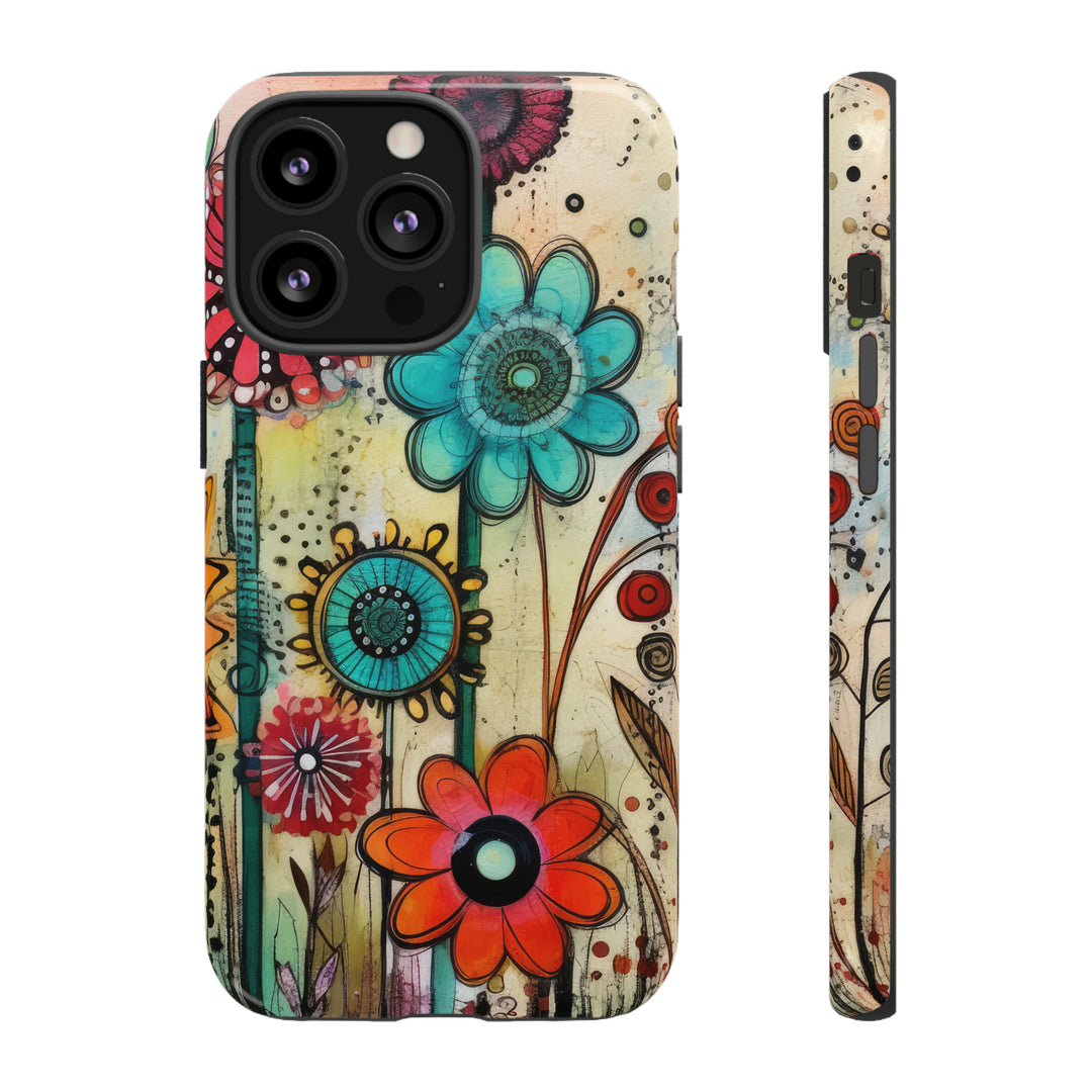 Bold Grunge Wildflowers Phone Case