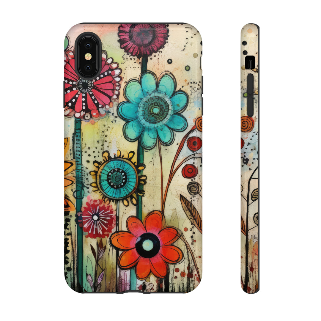 Bold Grunge Wildflowers Phone Case