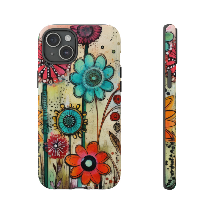 Bold Grunge Wildflowers Phone Case