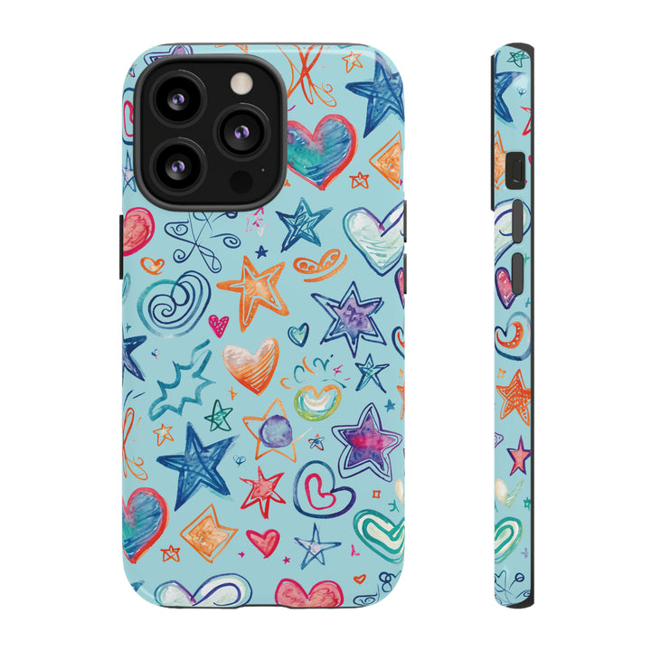 Hearts & Stars Love Doodle | Phone Case, iPhone/Galaxy/Pixel