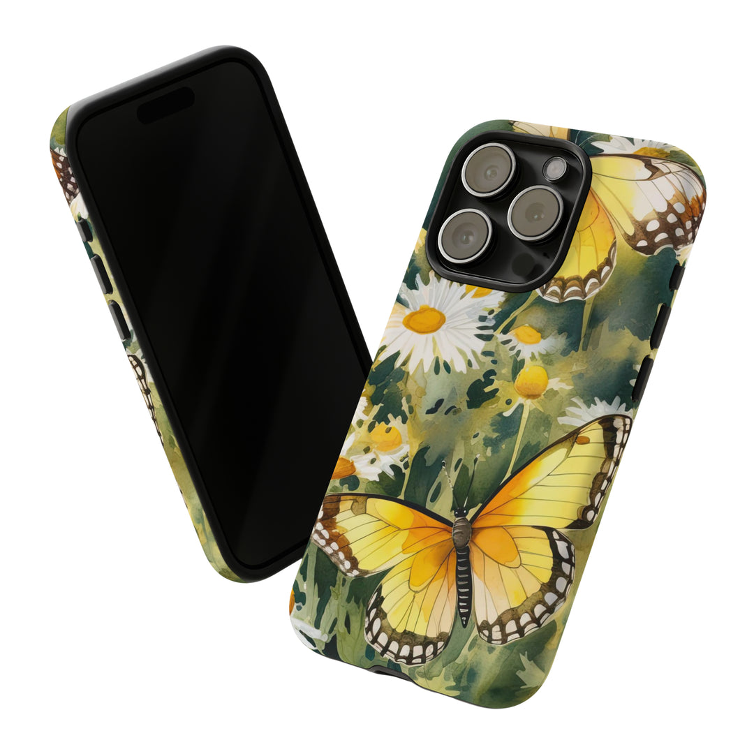 Yellow Butterflies Floral Phone Case