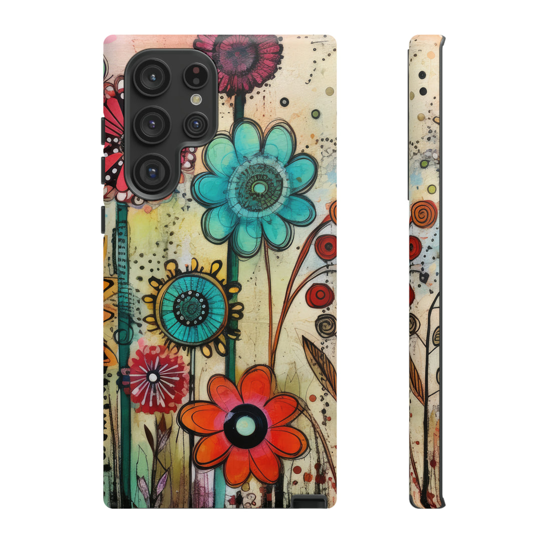 Bold Grunge Wildflowers Phone Case