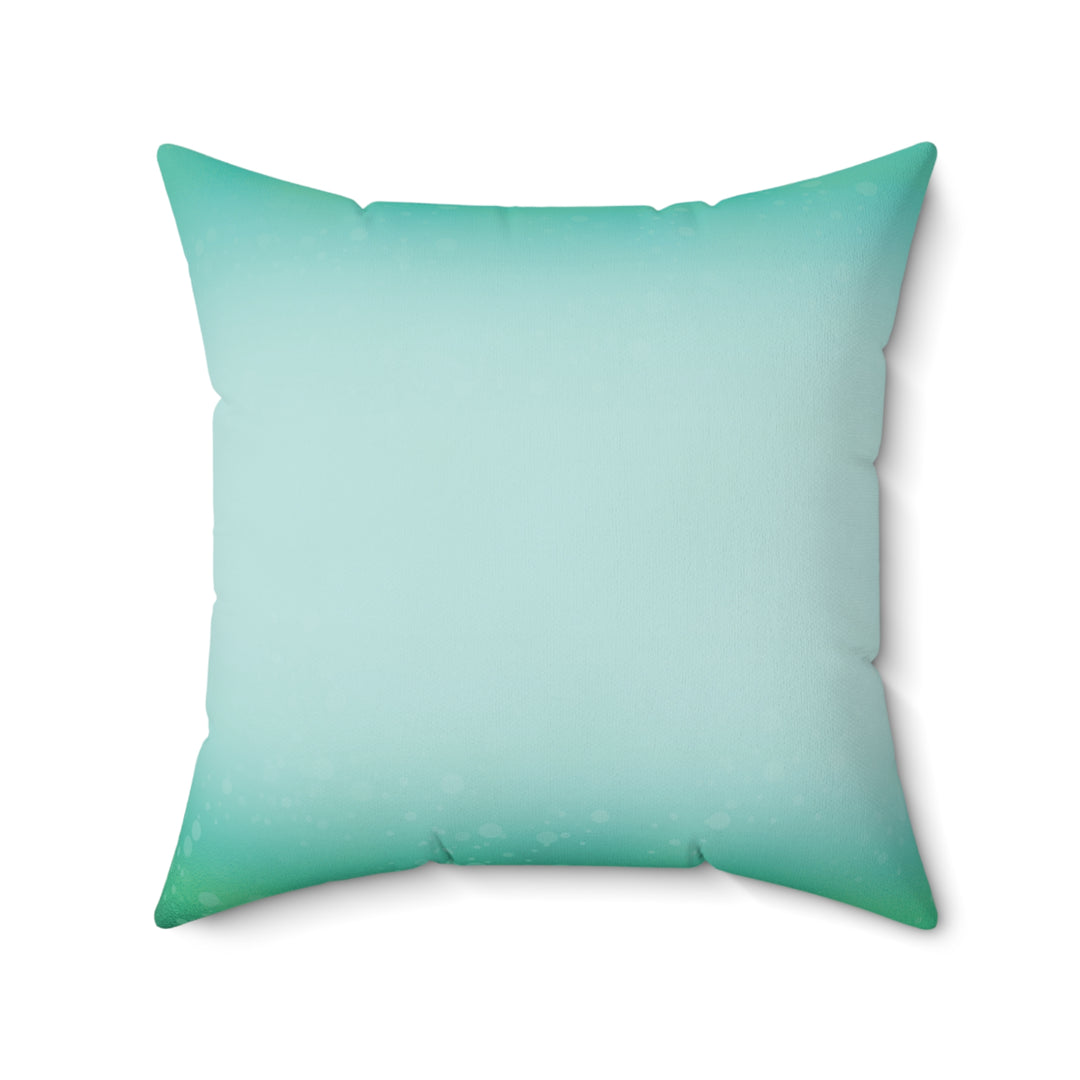 Rainbow Snowflake Icy Green Winter Throw Pillow