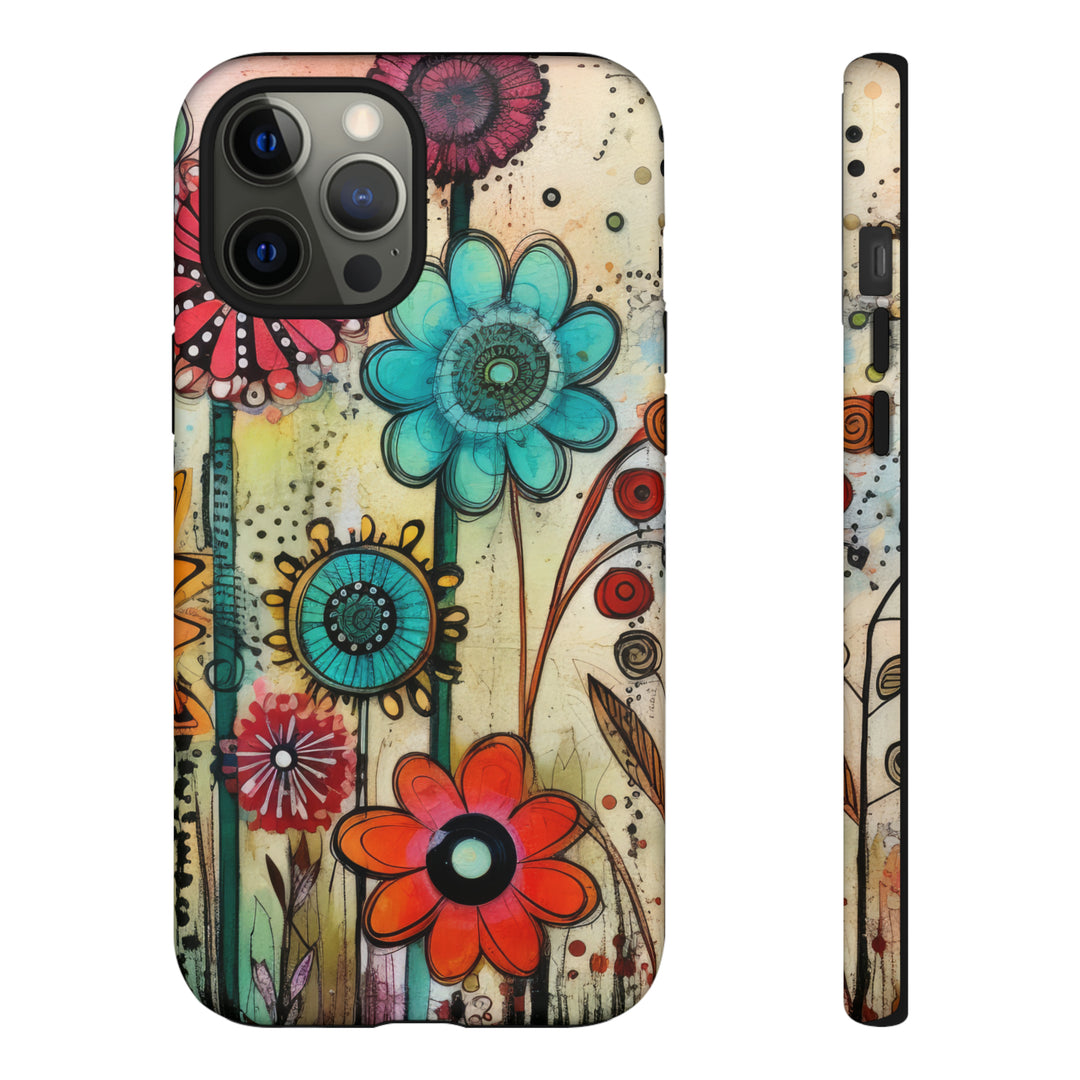 Bold Grunge Wildflowers Phone Case