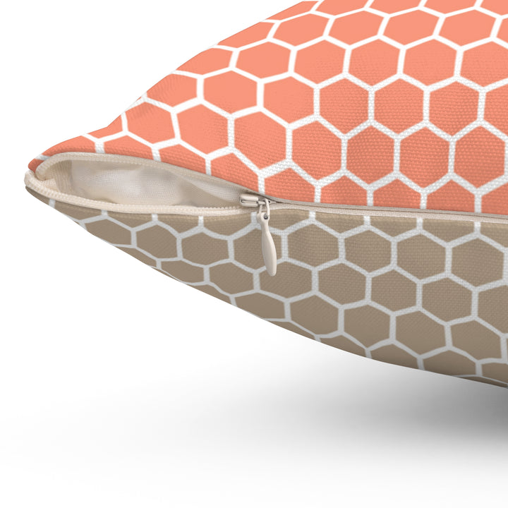 Honeycomb Reversible Coordinating Throw Pillow Orange/Brown