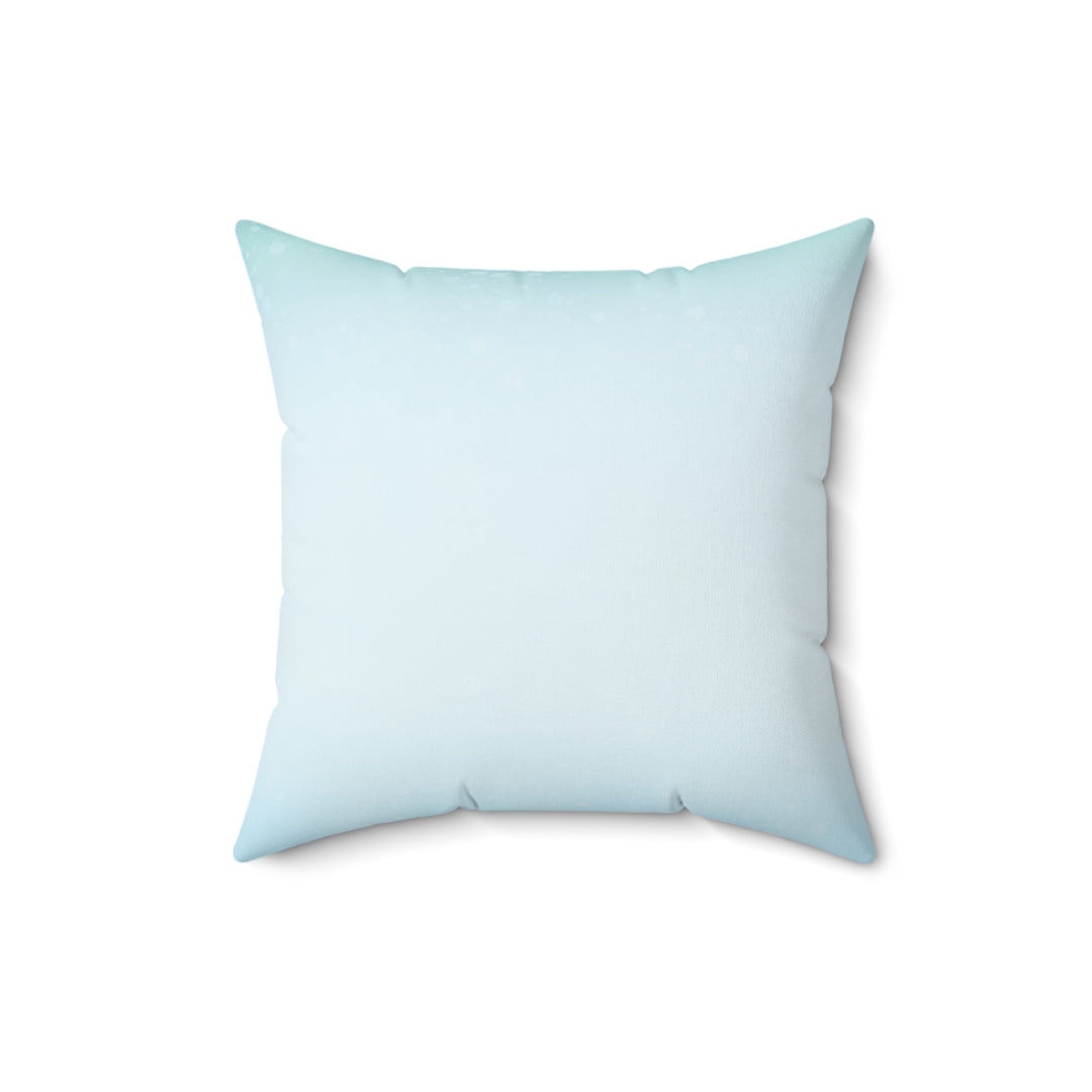 Rainbow Snowflake Icy Blue Winter Throw Pillow