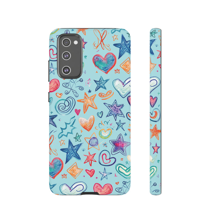 Hearts & Stars Love Doodle | Phone Case, iPhone/Galaxy/Pixel