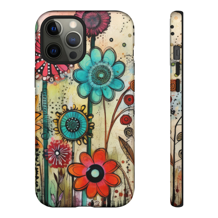 Bold Grunge Wildflowers Phone Case