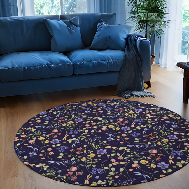 Dragonflies in the Garden Round Area Rug