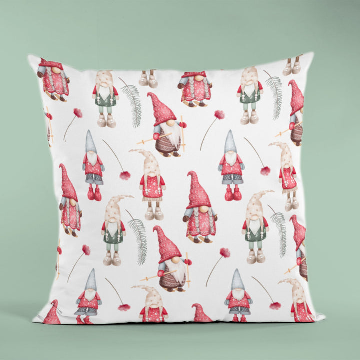 Gnomes Pattern Winter Decorative Throw Pillow